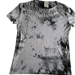 Womens Blouse Size Large Bedazzled Tie Dye Biker